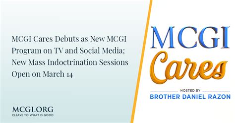 MCGI Cares Debuts as New MCGI Program on TV and Social .